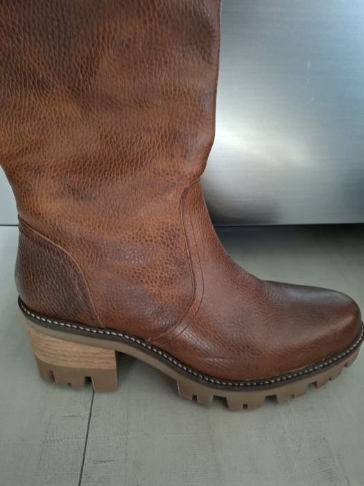 Cizme piele naturala , maro, 40, NOI