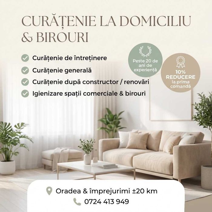 Servicii de curățenie la domiciliu, PFA