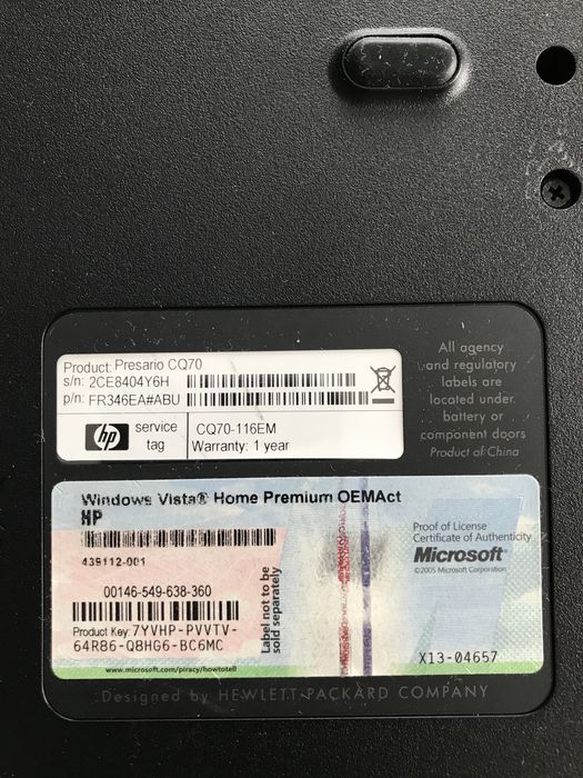 Продам ноутбук Compaq Presario CQ70