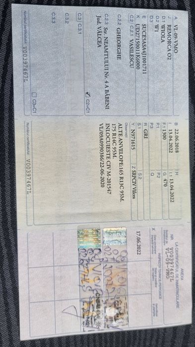Remorcă, 13oo kg