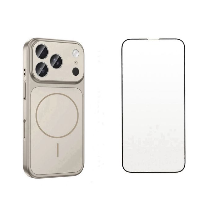 Iphone 15 16 PRO MAX  Husa Magnetic Case si Folie Sticla Curved 5D 9D