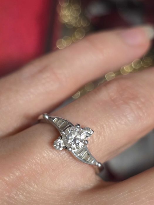 Inel Platina cu diamante naturale