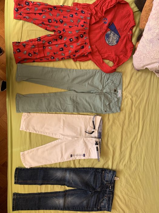 Детски рокли 4-5; 5-6,панталони, чорапогащи, потници, клинове, блузи