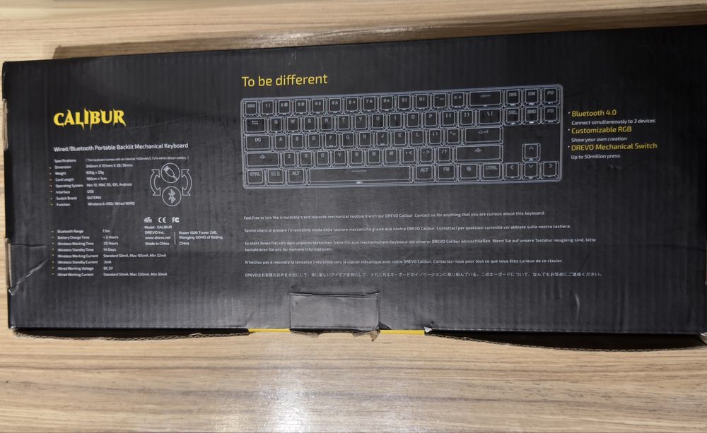 Механична Bluetooth Клавиатура Drevo Calibur Френска и Немска Подредба