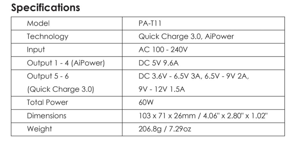 Incarcator de rețea Aukey PA-T11 Quick Charge 3.0