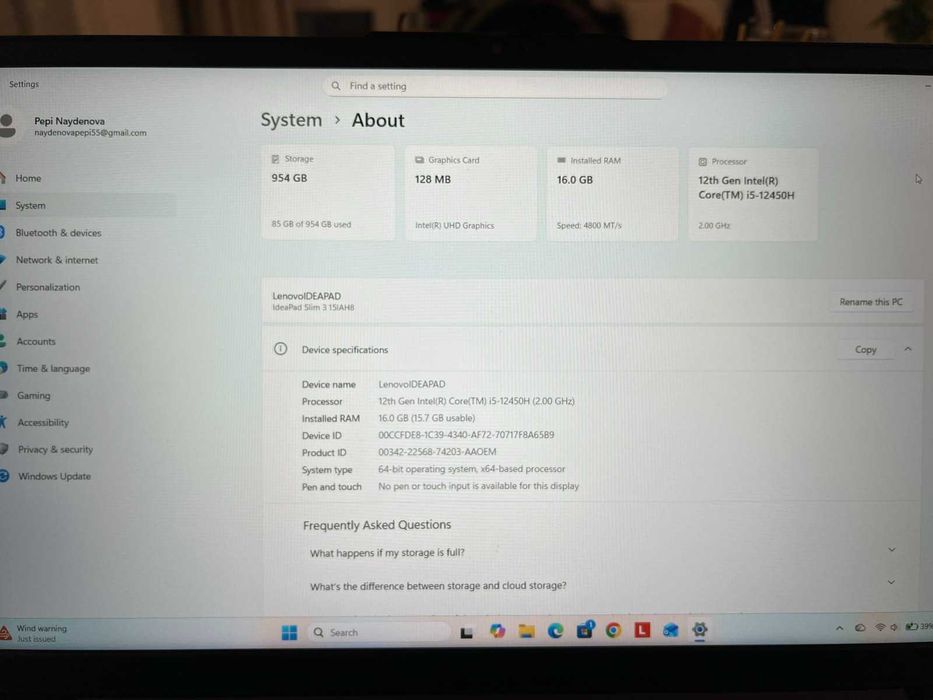 Lenovo IDeaPad 3 Slim 2год. Гаранция