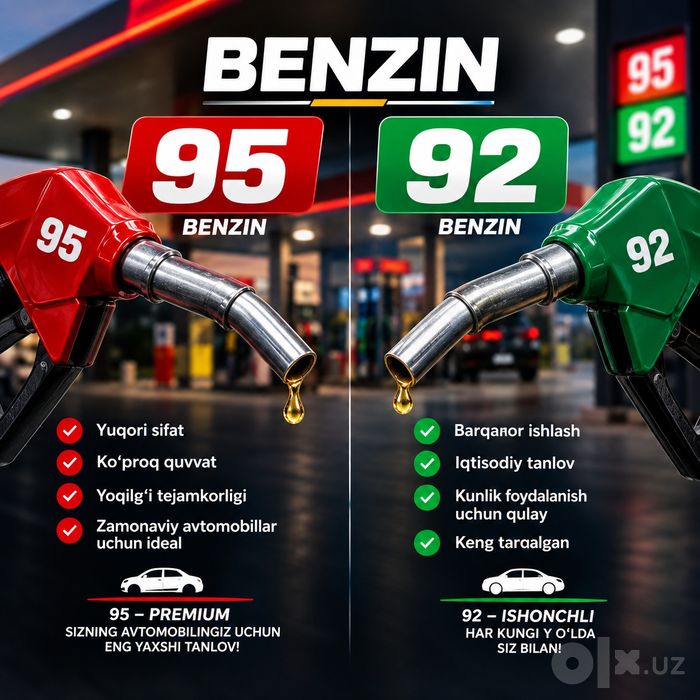 Benzin dastavka 95 va 92 bor  24/7