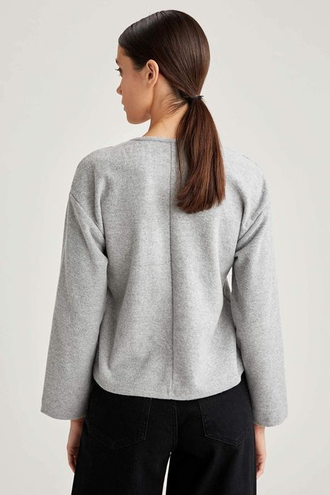 кофта теплая серая