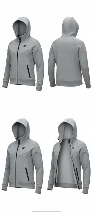 Hanorac Nike original gri cu fermoar si gluga – model premium sport ca