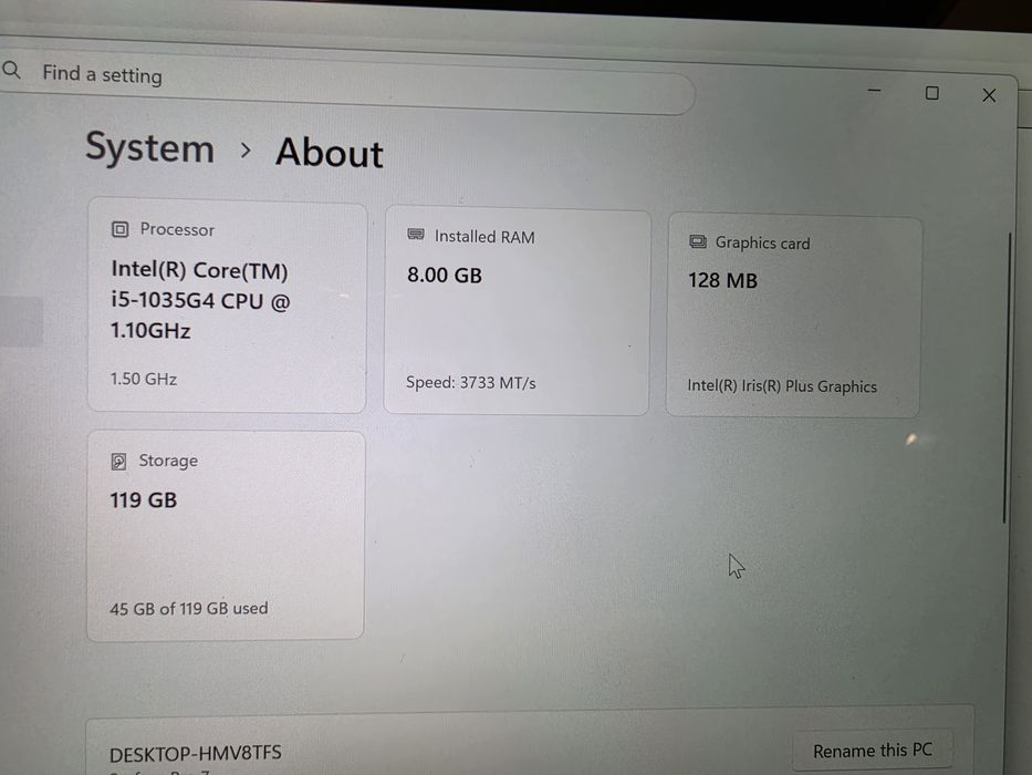 Microsoft Surface Pro 7 / i5-10th / 8GB Ram / 128 SSD