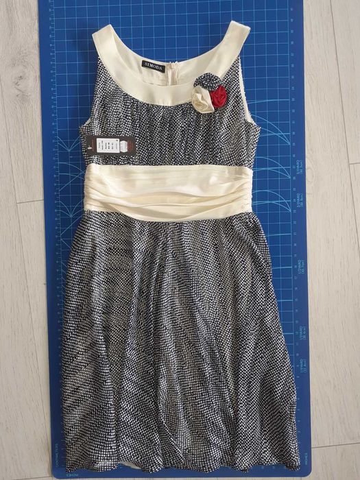 Rochie vara, bleumarin/crem