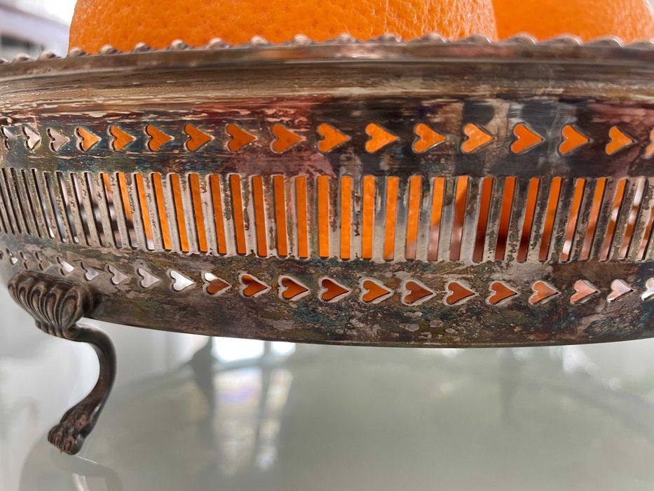 cos menaj pt fructe BROGGI Milano din argint anii 1850 lucrat manual