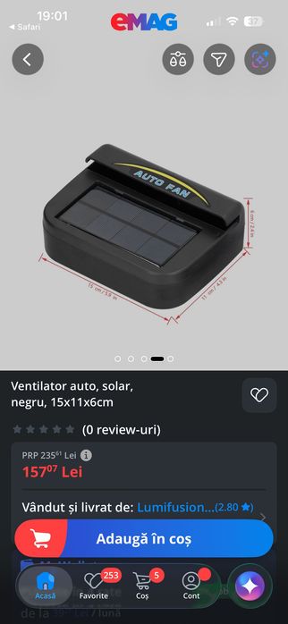 Ventilator solar auto