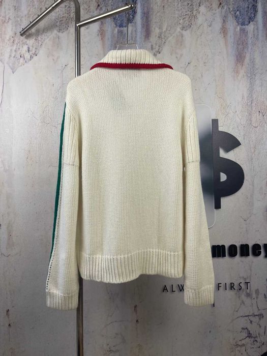 Gucci Boże Narodzenie Zielona-Czerwona-Zielona Włna Wstążka Cardigan