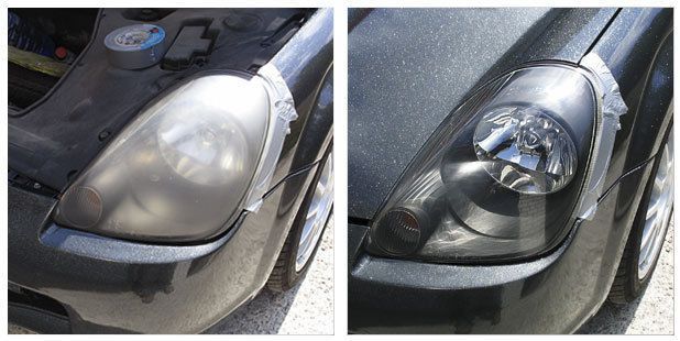 Полиране на фарове страхотен ефект - 33 евро.