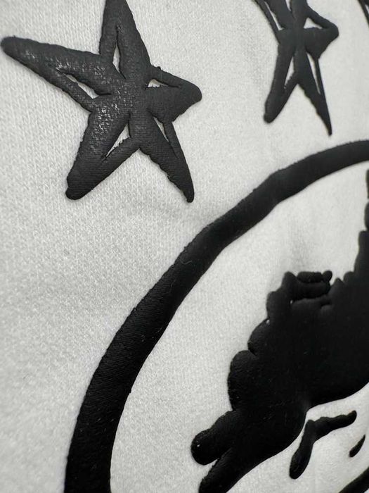 Corteiz 5 Starz Alcatraz Puff Print White Hoodie