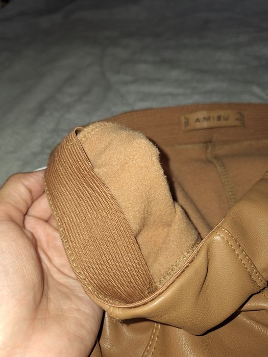 Кожен  панталон с цип