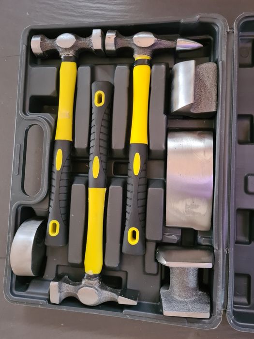 Set ciocane și nicovală de îndreptat caroserie tinichigerie auto, 7 pi