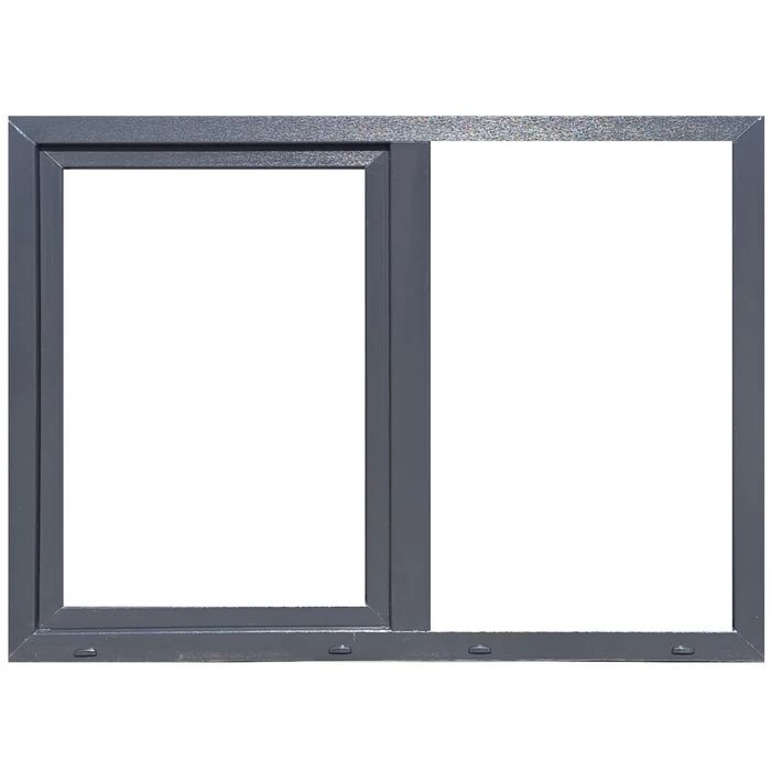 Fereastra PVC termopan Salamande, 6 camere, gri antracit, 176 x 114 cm