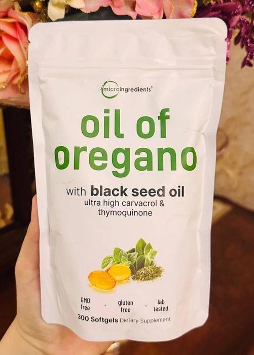 Oil of oregano,black seed oil, 300 ta softgel, масло орегано, Amerika