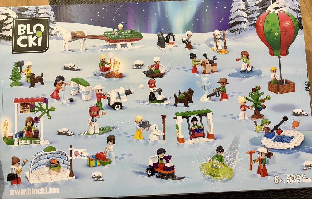 Детски адвентклендар коледен конструктор 539 части