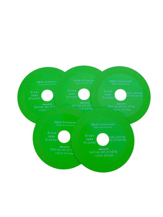 КОМБО СЕТ Диамантен диск за рязане на стъкло/керамика - 115мм - 5 броя