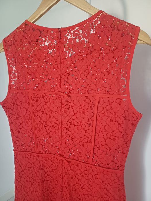 Rochie NISSA dantelă roșie ocazie cocktail botez