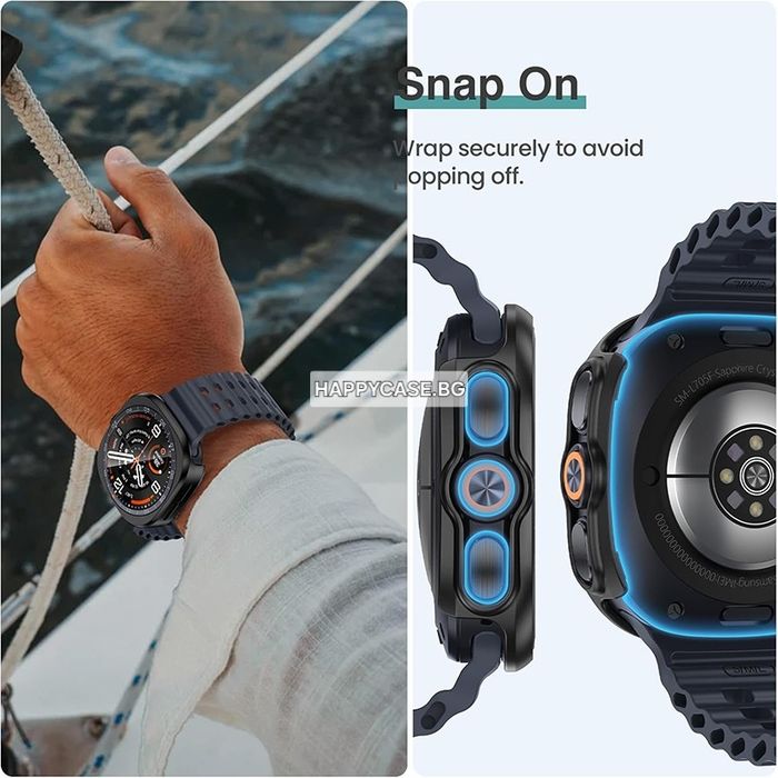 Samsung Galaxy Watch Ultra 2 2026 / 360° Твърд пластмасов кейс с вграден протектор за екран