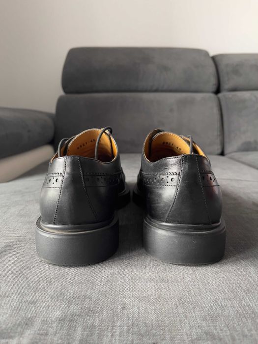 Pantofi Negri Piele Barbati 40