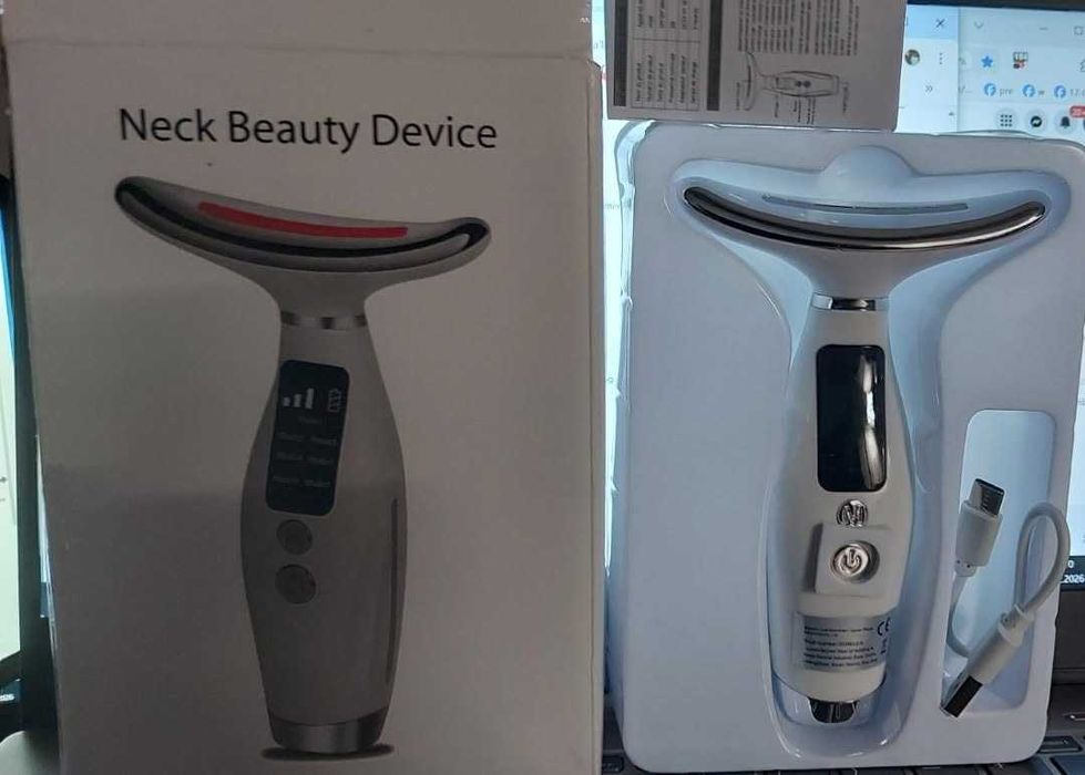 Aparat de masaj facial și pentru gât cu baterie reîncărcabilă USB