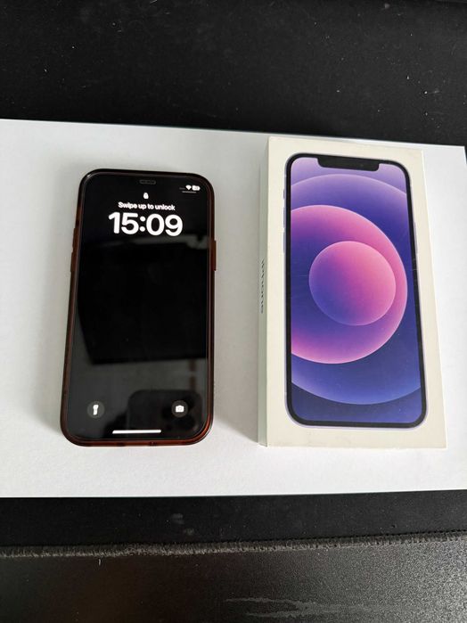 iPhone 12 128GB Purple, stare foarte bună, husă și încărcător incluse
