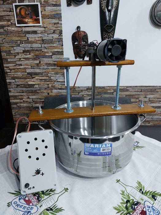 Oala de inox cu amestecător automat pentru gemuri zacusca bulion ketch