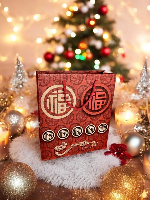 Set 10 pungi cadou hartie, pentru Craciun, sarbatori, ocazii speciale