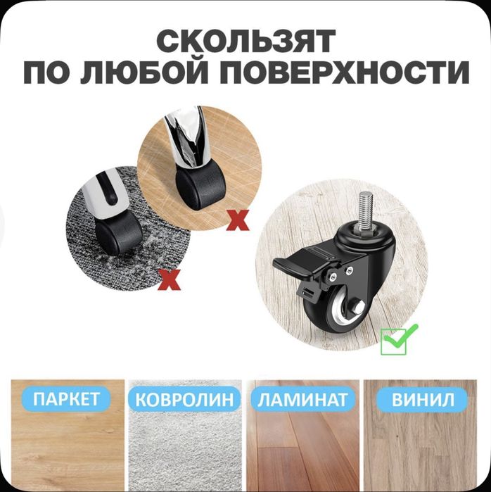 Мебельное колесо 4 шт