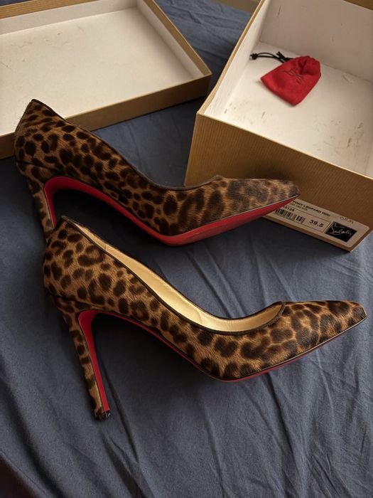 Christian Louboutin Pigalle 100 Pony Calfskin Animal Print 39.5