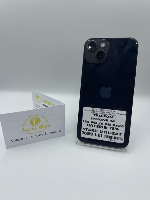 Iphone 14 128GB / 78% Bat GARANTIE/FACTURA #53491