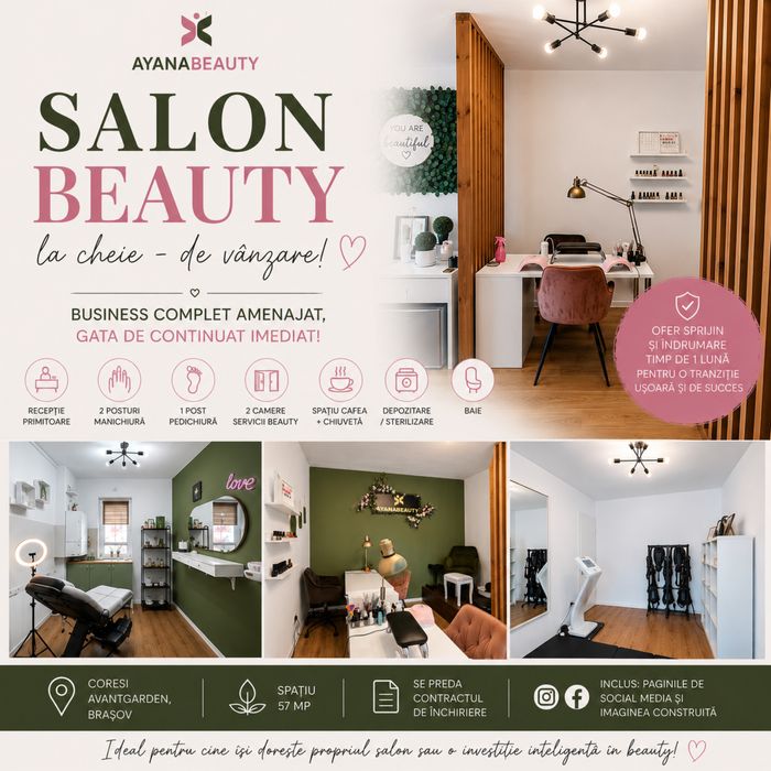Salon beauty complet amenajat de vânzare – Brașov