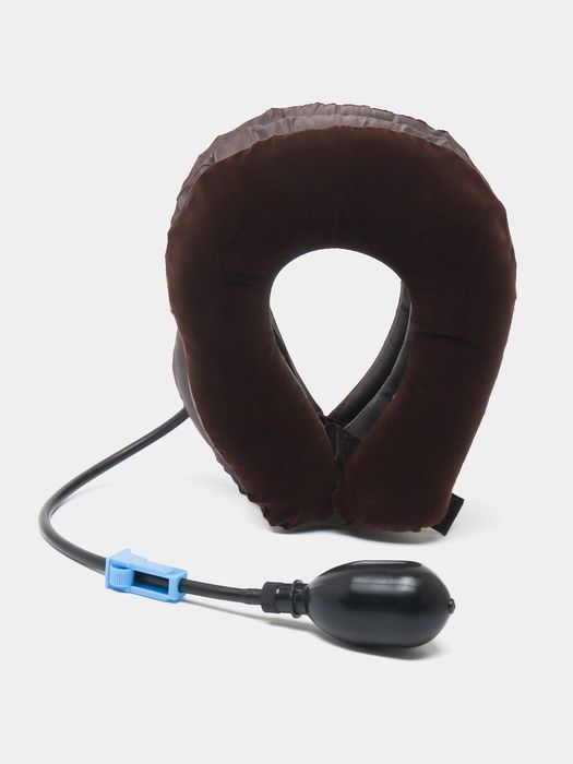 Надувная ортопедическая подушка, для шеи, коричневая