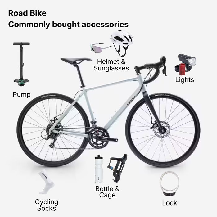 Bicicletă de șosea Rc120 Disc Gri - produs resigilat Decathlon