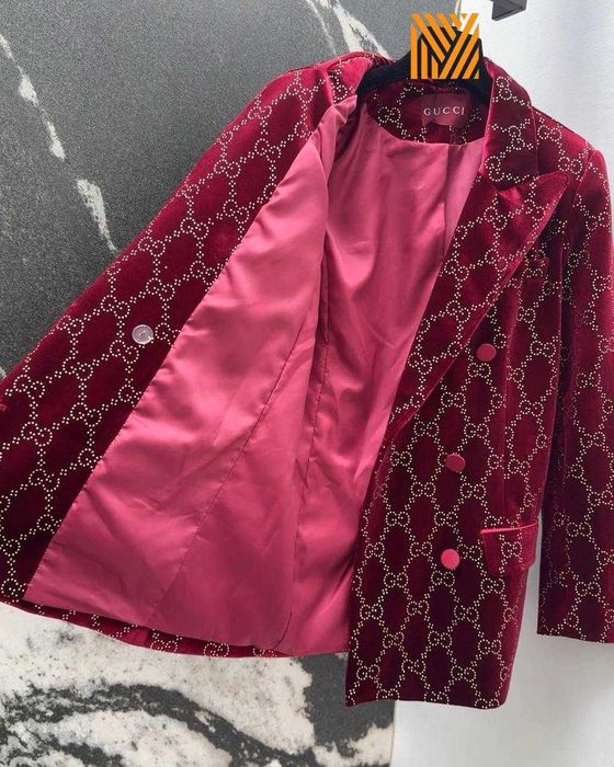 Sacou cu pantaloni catifea cu pietre