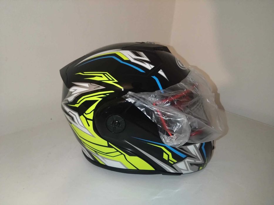 CASCA MOTO Flip up, cu viziera clara+ochelari fumurii integrati, marimea M
