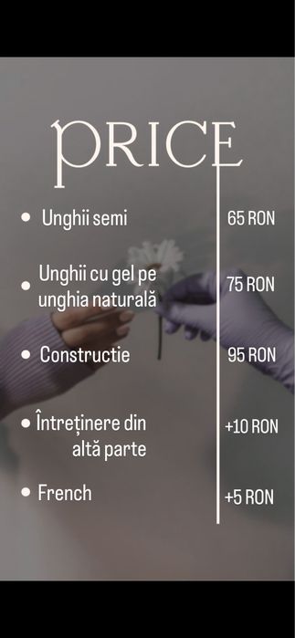 Manichiurista, cu curs realizat si diploma.