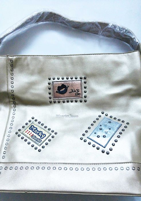 Geanta de dama Kevin Jeans aurie supradimensionata