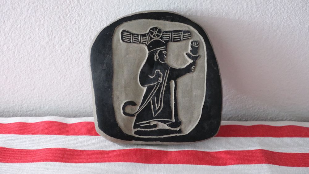 Ancient Image Engraved on Slate Tablet