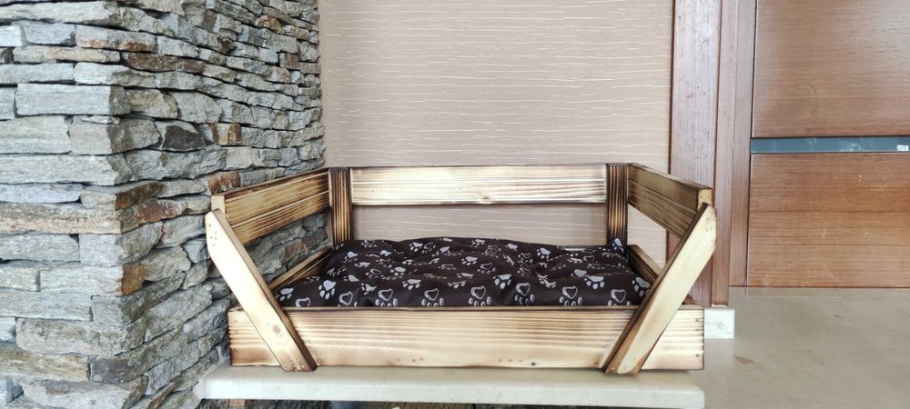 Дървено легло за коте и куче Диван за кучета и котки от дърво