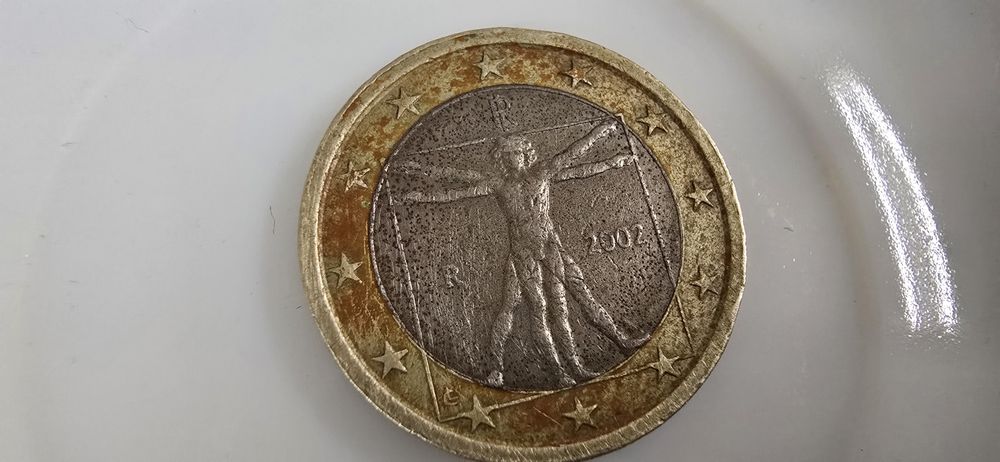 Монета 1 Евро Италия 2002г