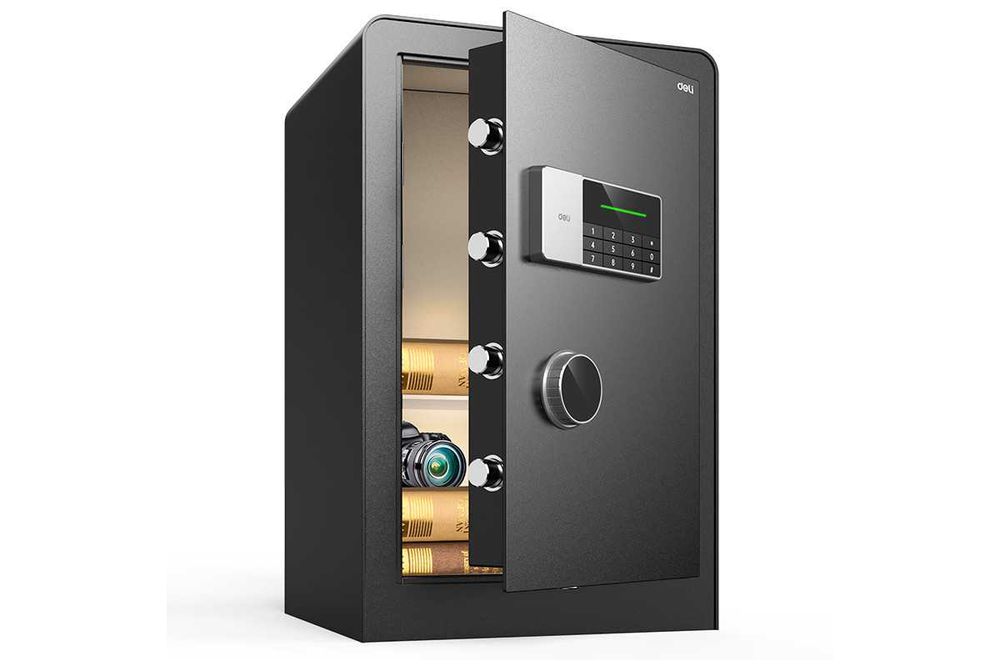 Сейф DELI ET552 электронный замок + ключ, черный 600х380х360мм 22,3 кг