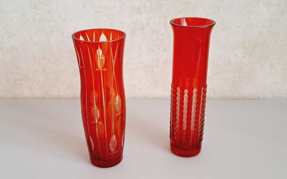 Вазы цветное стекло