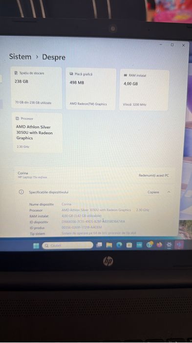 Laptop HP 15s-eq1xxx – stare foarte bună