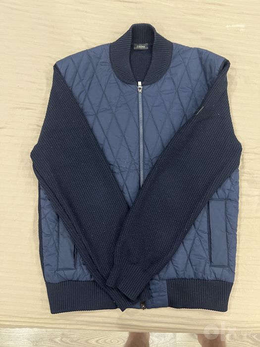 Z Zegna — мужская стёганая куртка-кардиган, Navy, размер XL